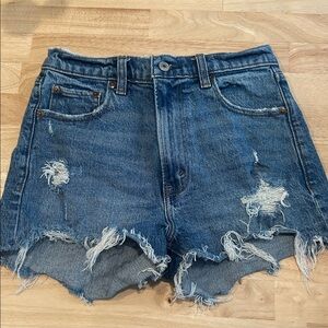 Size 0 Abercrombie & Fitch Blue High Rise Mom Denim Shorts